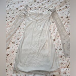 long puff sleeve, mini body con mesh dress split hem club wear party dress